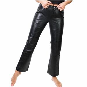 GAP Vintage 1999 / Y2K Genuine Leather Bootcut Moto Pants • size 6